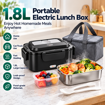 1.8L Portable Electric Lunch Box for Home & Car