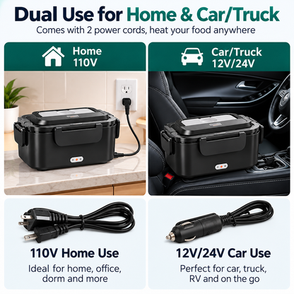 1.8L Portable Electric Lunch Box for Home & Car