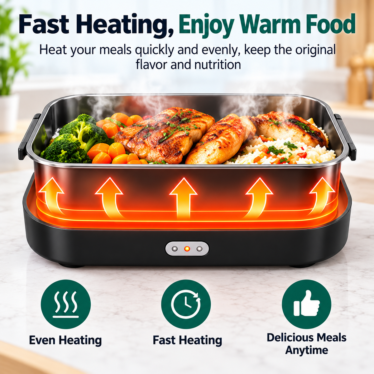1.8L Portable Electric Lunch Box for Home & Car