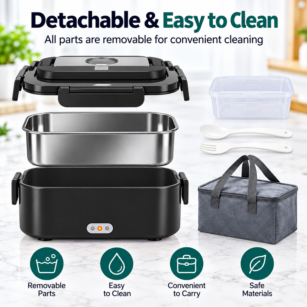 1.8L Portable Electric Lunch Box for Home & Car