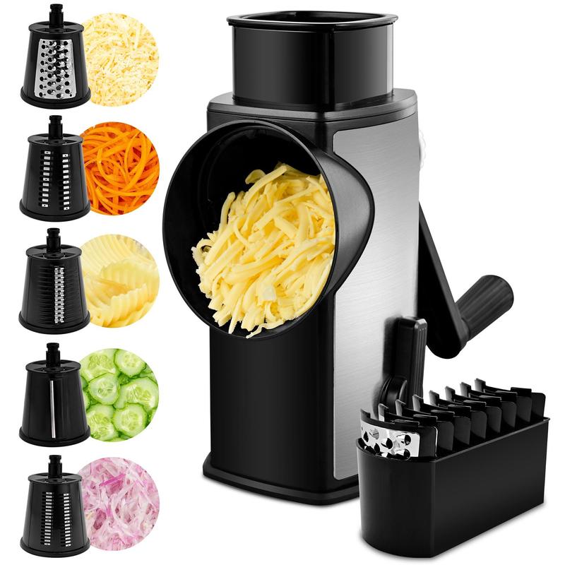Handheld Rotary Cheese Grater with 5 Blades 🧀