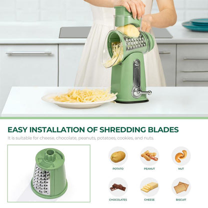 Handheld Rotary Cheese Grater with 5 Blades 🧀