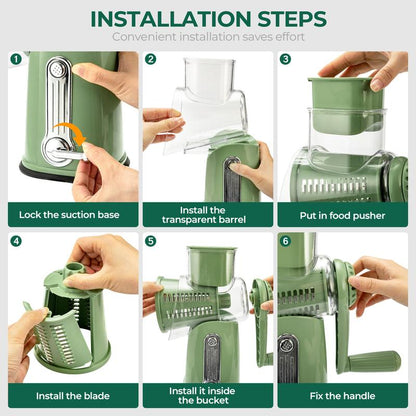 Handheld Rotary Cheese Grater with 5 Blades 🧀
