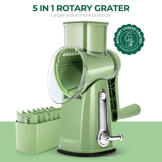 Handheld Rotary Cheese Grater with 5 Blades 🧀